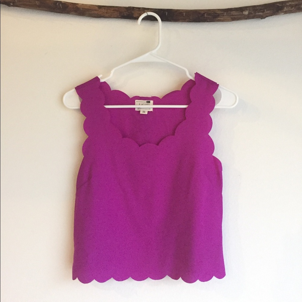 LA Hearts • Scalloped Fuchsia Tank